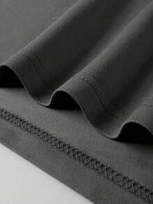 GRDR Men's Summer Casual Zip Collar Short Sleeve T-Shirt - Dark Grey - View 4