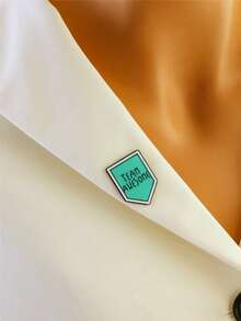 1pc New Arrival European And American Popular "TEAM AWESOME" Arrow Badge, Denim Jacket Accessory - Multicolor - View 1