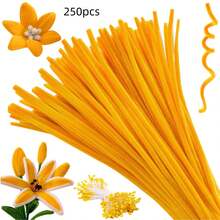 (Total 250pcs)100pcs Pipe Cleaners Craft Chenille Stems With 150pcs Flower Stamens For DIY Art Creative Crafts Party Decorations (12 Inch X 6mm), Art Projects, Handmade Decor, Decorative Stems, DIY Accessories - Multicolor - View 50