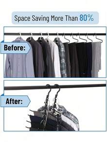 1/3/10pcs ABS Thick Plastic Multi-Hook Hanger Storage Organizer - 3kg Capacity, Suitable For Clothing Stores, Space Saving, Wrinkle-Free, Compact Wardrobe Storage, Drying Clothes, With 5 Slots, Vertical & Horizontal Dual-Direction Use, 360° Rotation, Easy Operation, Suitable For T-Shirts, Shirts, Blouses, Dresses, Spring/Summer Tops - Multicolor - View 4