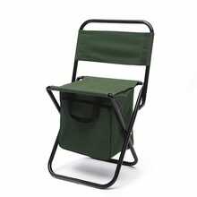 Silla Plegable Con Bolsa Para Camping Pesca Playa Picnic Exteriores y Actividades - Verde militar - Ver 3