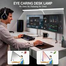 Lampu Meja LED Cocok Untuk Penggunaan Kantor & Rumah, Lampu Arsitek Dengan Penjepit, Lampu Kerja Pintar untuk Monitor Komputer Layar Ganda, Lampu Fleksibel dengan 5 Suhu Warna yang Dapat Diatur untuk Belajar & Menggambar - 3 warna - View 9