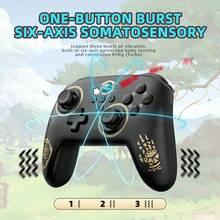 Wireless Game Controller Compatible With Switch/PC/Android/IOS, Bluetooth 6-Axis Gamepad With 400mAh Motor Vibration, TURBO Wake-Up Function - Multicolor - View 8