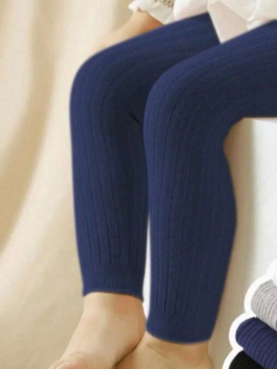 Women's Adult Wool Tights, Simple, Casual - Comfortable, Combed Wool, Winter - 藏蓝色 - 查看 1