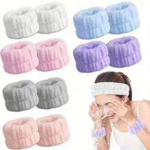 10pcs/Pack Ultra-Fine Fiber Face Washing Wristbands, Absorbent Face Washing Wristbands, Women's Sweatband, Fabric Ponytail Holders Hair Elastics Hair Rubber Bands Scrunchies Hair Rope Elastic Hair Tie - Multicolor - View 1