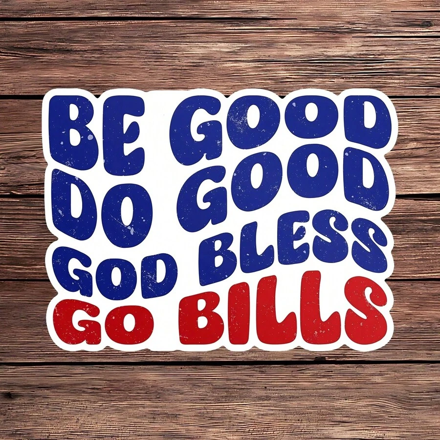 1PC Go Bills Football Sticker, Be Good Do Good Laptop Decal, Sports Fan Vinyl, Buffalo Gift, Waterproof Peel & Stick Water Bottle Sticker, Retro Tumbler Decal, Trending Football Notebook Vinyl, Perfect Gift For Bills Fans, Cute Blue Red Car Sticker, Easy Apply Funny Laptop Accessory, God Bless Water Bottle Decal, Vinyl Computer Sticker, Sassy Sports Notebook Decor, Go Bills Tumbler Sticker, Football Fan Car Decal - S1924 - View 1