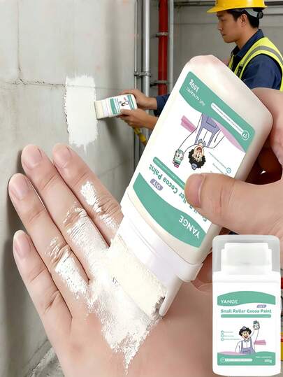 1 rollo de pintura látex de rodillo para pared, pintura de reparación de pared, pintura de reparación de pared tipo rodillo, pintura blanca de reparación, adecuada para paredes y techos, puede cubrir manchas, arañazos, grafitis y desgaste. Pintura de pared de base de agua de bajo olor, con cepillo de rodillo incluido. Mini rollo de pintura de reparación de pared para paredes