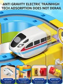 32/48/88 Pcs Flexible Track Set, Metal Track Car With Electric Train And Traffic Signs, Multi-Player Competitive DIY Track Toy Set, Assembling And Connecting Playset, Suitable For Boys And Girls, Birthday/Christmas Gift, Car Toy, Train Track Toy - Railcar - View 8