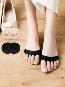 10/4/2/1 Pairs Front Foot Pads, Pain-Relieving Sweat-Absorbing Invisible Toe Socks - Multicolor - View 5