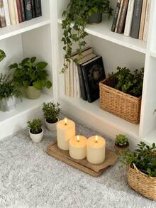 This 3-Pack Of Electronic Flameless Candles Comes With A Remote Control And Timer Function, Allowing You To Set A Timer For 2/4/6/8 Hours. It Features A Realistic Flickering Flame Effect, Requires No Open Flame, Has A Long Lifespan, And Is Suitable For Parties, Weddings, Festivals, Family Gatherings, And Everyday Use. - Off White - View 6