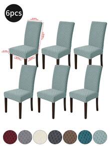 1件/4件/6件装提花菱形椅套，经典简约设计，可拆卸可水洗，弹力氨纶吧台凳座套，适用于酒店、餐厅、客厅座椅日常使用。 - 彩色 - 查看 12