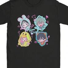 Local -50 180g Pure Cotton Oversized T-Shirt Summer Till X Ivan Alien Stage Fashion T Shirts Anime 80s Cotton Tee Shirt - màu đen - Xem 1