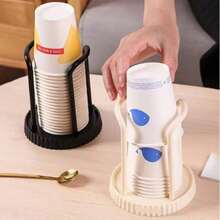 1/2个装极简塑料杯架，多功能一次性杯子分配器，家用/咖啡厅茶杯收纳整理器 - 彩色 - 查看 2