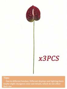 1/3/5/10支人造红色火鹤花（红色），仿真火烈鸟花，适用于婚礼、办公室、派对、酒店、家居桌面装饰、房间装饰、餐桌装饰、家居装饰、桌面装饰、季节性装饰、户外庭院装饰、DIY装饰、房间装饰美学、婚礼装饰、墙面装饰、厨房装饰、情人节礼物人造花束 - 紅綠色 - 查看 12