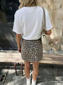 Áo thun nữ tay ngắn rộng rãi, thoải mái in hình môi, thích hợp cho mùa hè. - trắng - Xem 3