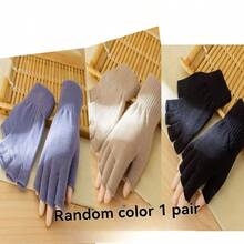 女士保暖露指手套：针织露指防滑手套，适合户外骑行、外出、家务、写作等场合。秋冬季保暖针织露指手套，适合学生佩戴，加厚多用途。冬季保暖针织带内衬露指手套，适合学生、写作、工作等场合，防寒保暖。 - 半指手套 - 查看 12