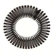 1/3个装 女士塑料全圆弹力钻石形柔韧齿发夹，防滑护发配件 - 彩色 - 查看 8