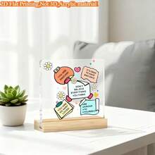 2D Acrylic Decorative Plaque With "You Are Enough" Positive Affirmation And Floral Design, Ideal For Home And Office Decor, Great Christmas, New Year Or Birthday Gift - A - View 5