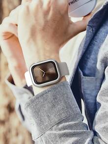 Hard Material Electroplated Gold Hollow Frame Compatible With Apple Watch Case 38MM 40MM 41mm 42MM 44MM 45MM 46MM 49mm , Protective Case For Watch Enthusiasts Replacement Watch Case Smart Watch Smartwatch Protection Cover Watch Case NO Glass Compatible With Apple Watch Ultra 11 10 SE 9/8/7/6/5/4/3/2/1 - Hollow Out - View 11