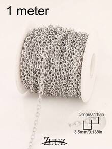 1Meters Stainless Steel Chain Necklace DIY O Shape Cross Chains For Bracelets Chain Necklace Handmade Supplies Jewelry Making Components - Chain - View 16