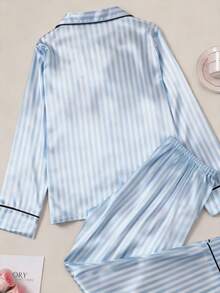 客製化文字女款和服浴袍 性感短款印花浴袍睡衣 聖誕節情人節禮物 伴娘居家休閒睡衣 - 淺藍色 - 查看 3