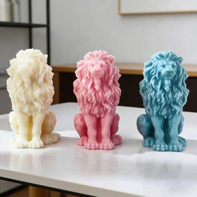 1pc Simulation Of The Majestic Lion King Shaped Candle Silicone Mold, Aromatherapy Animal Candle Decoration, Simple Handmade Art Decoration, Can Be Made Of Plaster, Candles, And Resin. Create Molds That Are Easy To Demold And Can Be Reused.