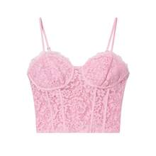 DEEKA Women's Fashionable Sexy Lace Camisole Mini Skirt, European And American Style, Spring/Summer Pink - Pink - View 2