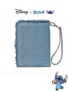 Disney Authentic Stitch Women's Passport Card Holder - Cartoon Design, Cute Small Bag, Elegant Card Case, Unique Card Slots, Coin Purse, Compact Wallet - Multicolor - View 5