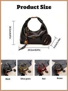 New Fashion Pu Waterproof Fabric, Letter Pattern Decoration Design, Zipper Opening And Closing, Handbags, Square Bags, Burgundy Bags, With Pendant Decoration Design, Can Be Slung, Suitable For Shopping..Equipped With An Adjustable And Detachable Strap,So It Can Be Used As A Shoulder Bag,Crossbody Bag And Tote Bag.Very Suitable For Daily Use, Shopping, Work, Travel And Even Parties.Perfect Valentine's Day Gift For Her, Best Valentine's Gift Choice Ever .Can Be Used As Thanksgiving, Halloween,Christmas Gift. - 彩色 - 查看 11