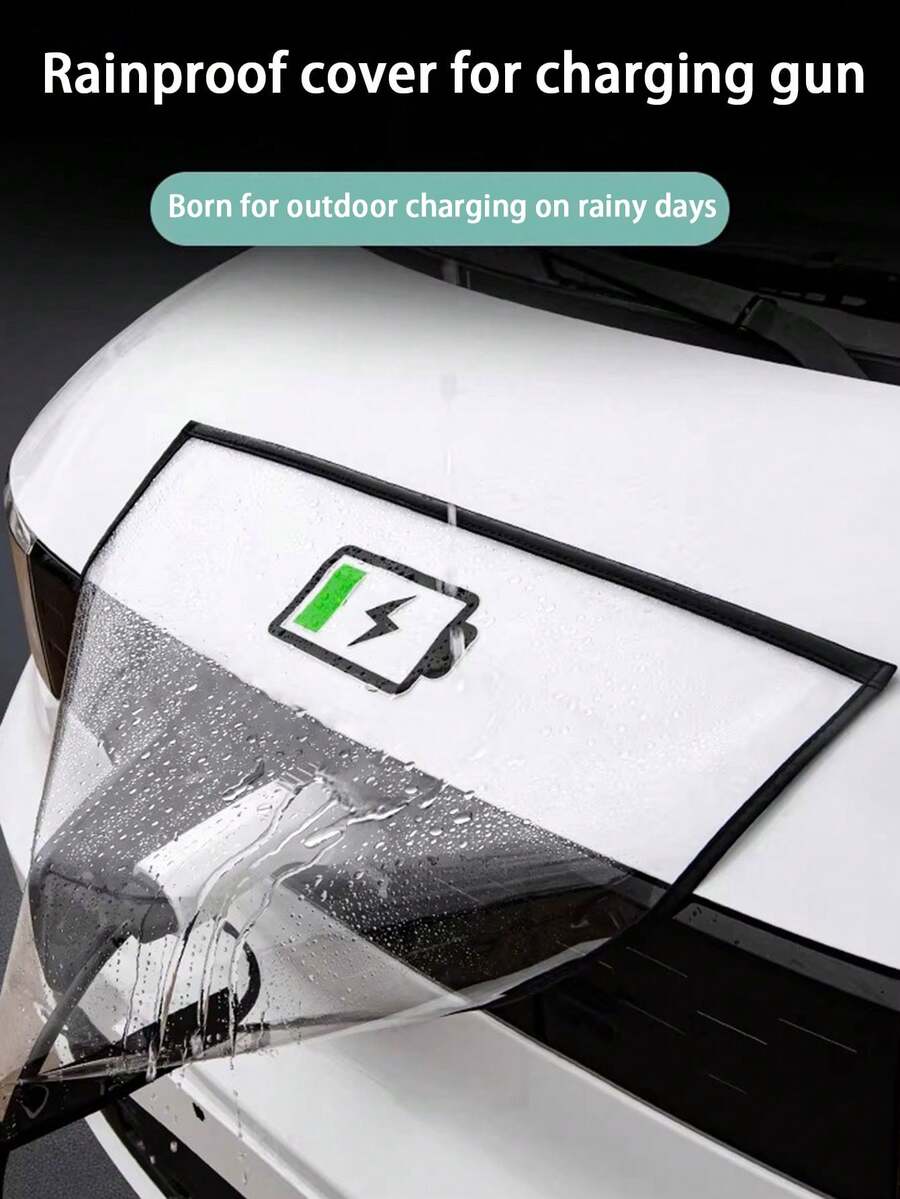 1pc Waterproof Charging Gun Cover, Electric Vehicle Charging Port Protector, Auto Accessories - Rain Cover for Charging Gun - View 1