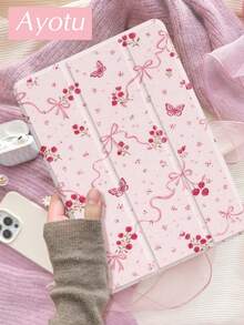 Ayotu Cherry Bow Floral Pattern Tablet Case And Kindle E-Book Case, Compatible With 10th Generation, 11/Air 4th/Air 7th/9.7 Inches, Compatible With Samsung Galaxy Tab A9 Plus, Kindle (11th Generation -2024 Version) (6 Inches) Kindle Paperwhite 12th Gen 2024, It's A Great Holiday Gift With Stylish And Simple Patterns. - Multicolor - View 4