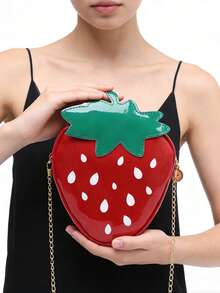 Women's Cute Cartoon Strawberry Shape Chain Shoulder Bag, Suitable For Going Out, Dating, Holidays, And Gift Giving - Multicolor - View 10