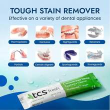 TCS Fresh Denture Cleaner – Professional Strength Concentrated Cleanser Mint Powder For Dental Cleaning – For Dentures, Night Guards, Aligners & Retainer Cleaner – 24 Packets (6 Month Supply) - 1 - 查看 5