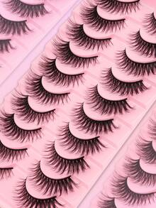 10 Pairs Of Fluffy False Eyelashes, Cute And Playful, Fluffy And Natural With Curvature, Reusable, Suitable For Beginners - Natural Lashes - View 6