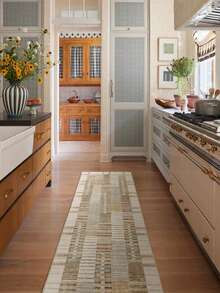 1pc American Vintage - Distressed Moroccan Abstract Line Geometric - Long Runner Rug, Bathroom, Kitchen, Entryway, Entrance, Hallway, Bedside, Living Room, Bedroom, All Season Soft Machine Washable Mat, Home Decor - Multicolor - View 4