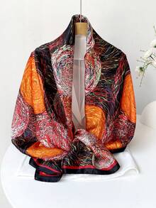 1pc Bohemian Women Shawl, Spring/Summer Satin Chiffon Scarf, UV Protection Silk Scarf Beach Wrap Headscarf, Multifunctional Fashion Accessory - Multicolor - L89150 - View 11