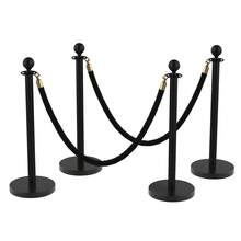 4/6/8/10/12 Pcs Stanchions And Velvet Ropes Set With 26Ft Red Carpet - 5Ft Stainless Steel Crowd Control Poles For Weddings Parties Events - A - View 1