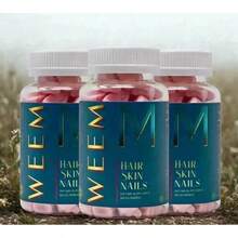 HHYD-WEEM Hair Skin And Nails Gummies, Vegan Biotin Vitamins, Healthy Hair- Pack Of 1 - 1 - 查看 4