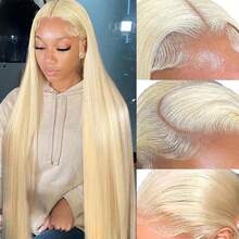 30 Inch 613 Lace Front Wig Human Hair 13X4 Blonde Straight Transparent Lace Frontal Wigs Human Hair Pre Plucked With Baby Hair 180% Density Blonde Wigs Human Hair - S613 - View 1