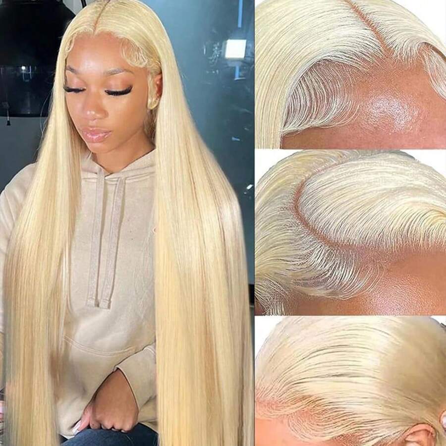 30 Inch 613 Lace Front Wig Human Hair 13X4 Blonde Straight Transparent Lace Frontal Wigs Human Hair Pre Plucked With Baby Hair 180% Density Blonde Wigs Human Hair - S613 - View 1