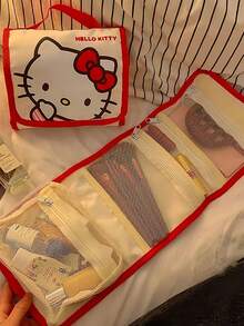 1pc Sanrio High Capacity Foldable Cartoon Cosmetic Bag, Cute Travel Portable Makeup Organizer ,Makeup Bag - Multicolor - View 10