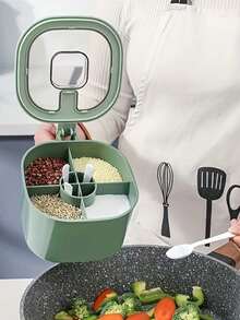 1 Conjunto Caixa de Temperos Básicos 4 em 1 com Tampas e Colheres - Caixa de Armazenamento de Material ABS Prático, Adequada para Armazenamento em Balcão, Economiza Espaço, Essencial para a Cozinha - Multicolorido - Visão 4