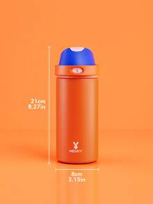 Meoky 18oz Vacuum Insulated Water Bottle With 2-In-1 Straw And Spout Lid, Keeps Hot/Cold For 24 Hours, Leak-Proof, Fits Car Cup Holders, Stainless Steel Cup Suitable For Sports, Travel And School - Orange - View 4