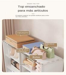 Armario de almacenamiento sencillo para el hogar, armario de dormitorio a prueba de polvo. - Blanco - Ver 6