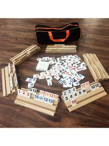 以色列拉米牌游戏套装，2-4人家庭聚会棋盘游戏，106张塑料牌装在便携金属盒中，经典家庭策略游戏，锻炼逻辑和战术，适合成人 - 彩色 - 查看 9