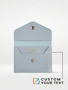 1pc Custom Name Leather Coin Purse Personalized Gold Monogram Card Holder & Money Pouch Minimalist Travel Wallet Travel Gift For Women (Birthday/Christmas/Holidays) Money Wallet Mini Wallet Purse Wallet Small Wallet Mothers Day Gift Cruise Essential Cute Stuff Money Clip - Multicolor - View 2