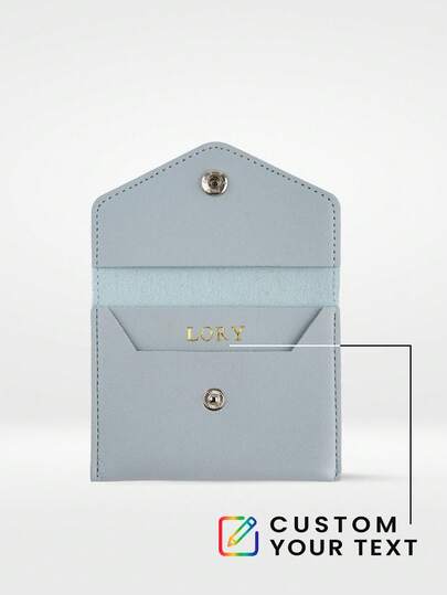 1pc Custom Name Leather Coin Purse Personalized Gold Monogram Card Holder & Money Pouch Minimalist Travel Wallet Travel Gift For Women (Birthday/Christmas/Holidays)