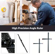 ไม้บรรทัดวัดมุมอเนกประสงค์, ไม้บรรทัดรูปตัว T, ไม้บรรทัดกำหนดตำแหน่งเจาะ 2-in-1, เครื่องมือสำหรับงานไม้, ไม้บรรทัดสี่เหลี่ยมแบบเต็มฟังก์ชัน - มัลติคัลเลอร์ - ดู 10