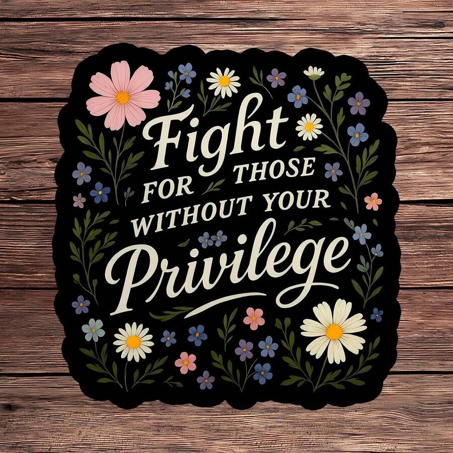 1PC Fight For Equality Sticker, Floral Privilege Laptop Decal, Positive ...