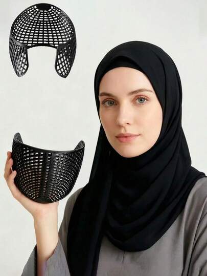 透气镂空网眼头巾固定扣防滑头巾固定环，适合日常旅行发饰